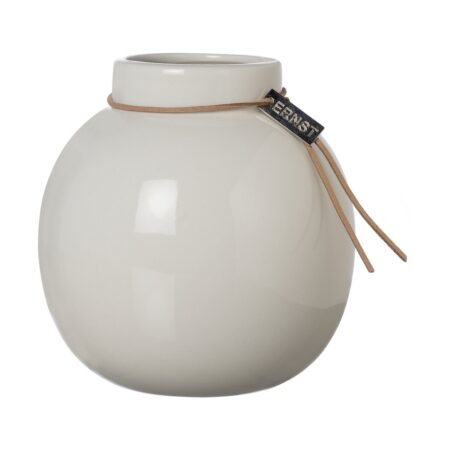 ERNST Ernst glaseret vase hvid Ø22 cm