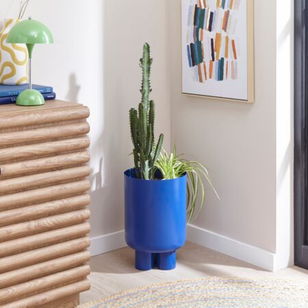 Elements Iron Plant Pot Blue