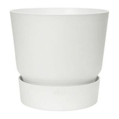 Elho Greenville urtepotte - cirkulær, hvid plast (Ø 29,5 x 27,8 cm)