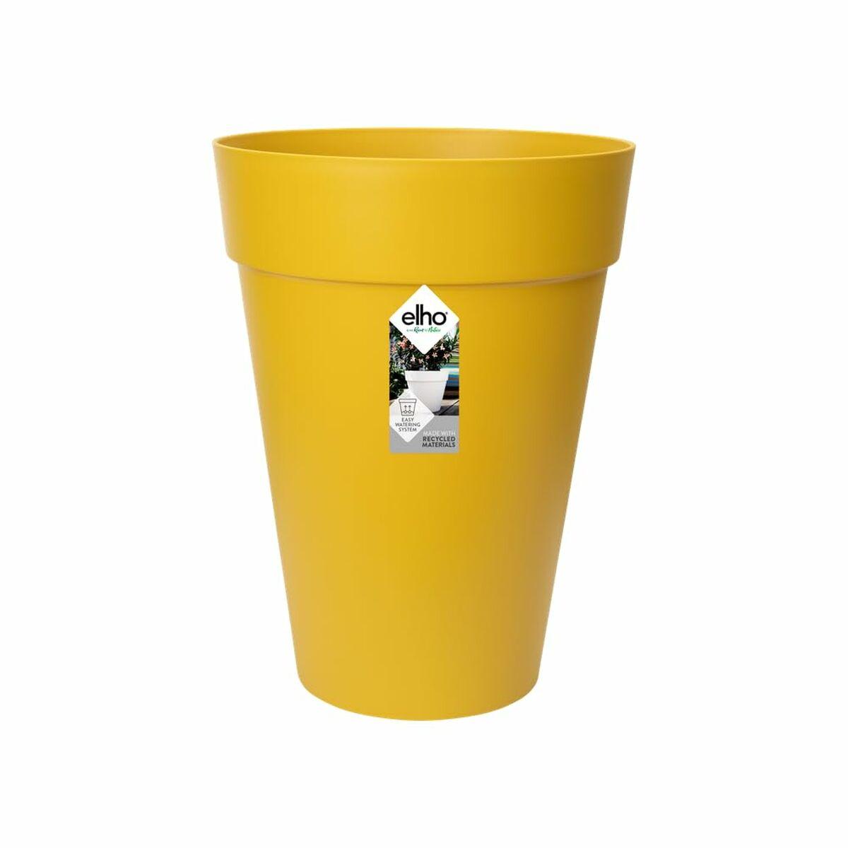 Elho urtepotte - gul/okker Ø 34 cm, cirkulær plastik, moderne Elho urtepotte - gul/okker Ø 34 cm, cirkulær plastik, moderne