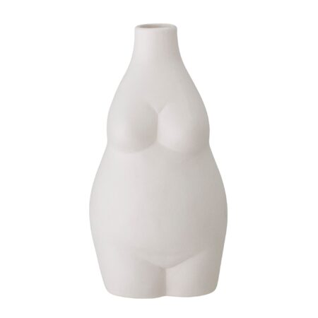 Elora Vase, Hvid, Stentøj - White