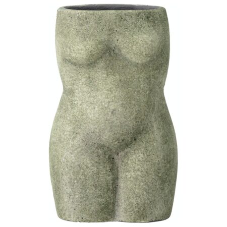 Emeli, Deko, Vase, Terracotta by Bloomingville (H: 16 cm. B: 6.5 cm. L: 10 cm., Grøn)