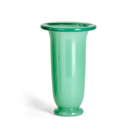 Empire Vase large green w. dark green rim