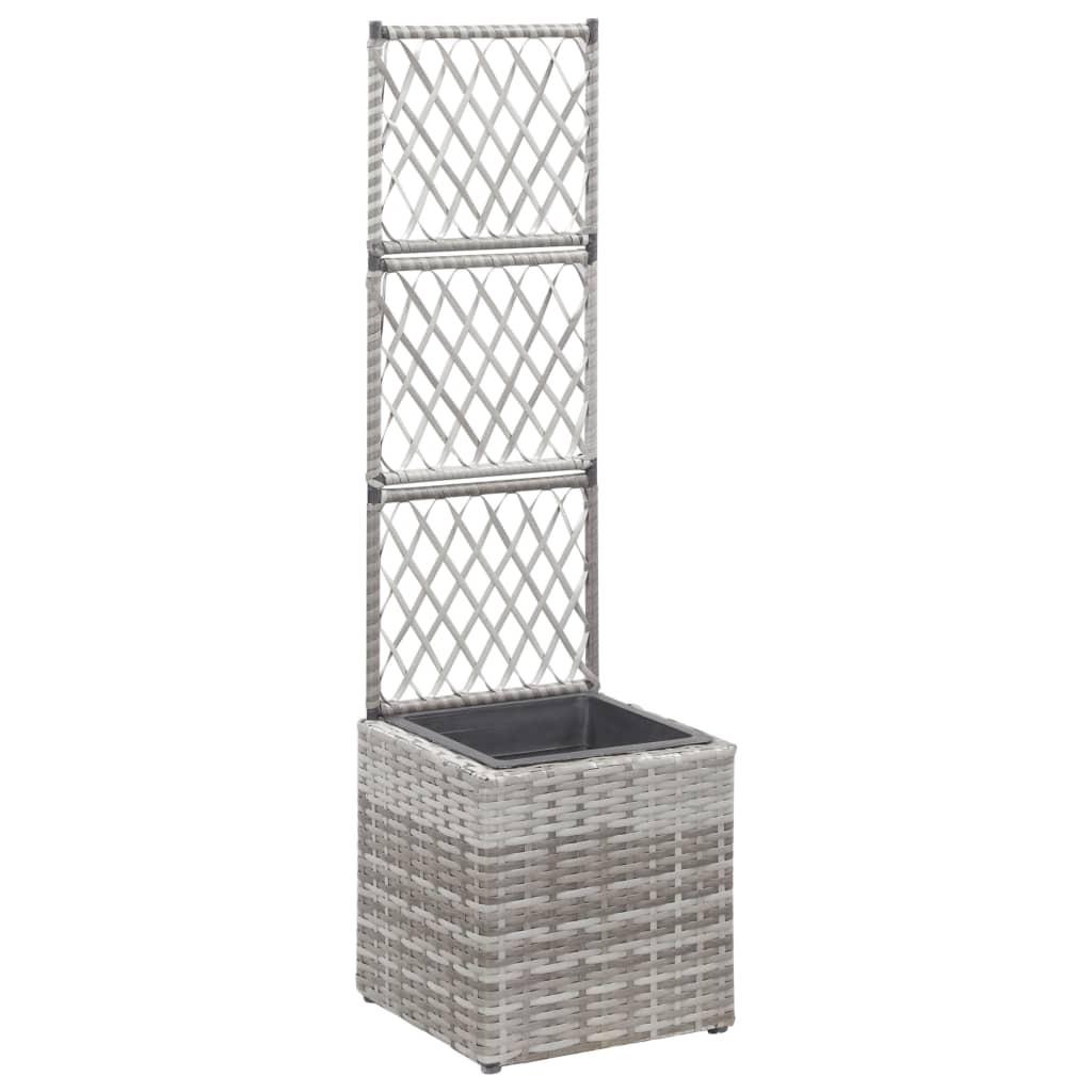 Espalier med hævet plantekasse 30x30x107 cm polyrattan grå Espalier med hævet plantekasse 30x30x107 cm polyrattan grå