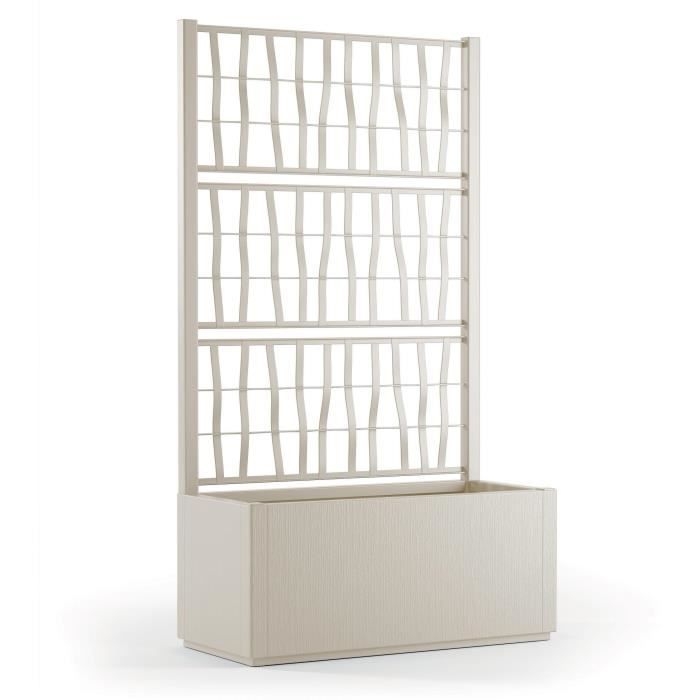 Ethica rektangulær blomsterkasse 80 cm med kridt espalier Ethica rektangulær blomsterkasse 80 cm med kridt espalier