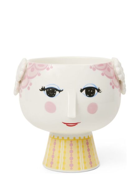 Eva Urtepotteskjuler På Fod Ø15.5 Cm Pink Bjørn Wiinblad Patterned