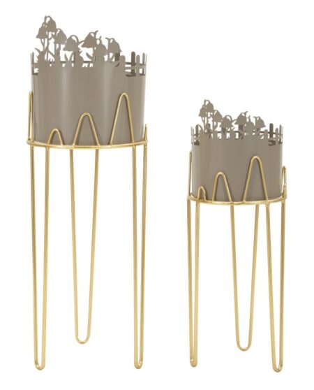 FLOWER VASE HOLDER - Sæt med 2 planteholdere (Ø27 x 79 cm / Ø22,8 x 62 cm)
