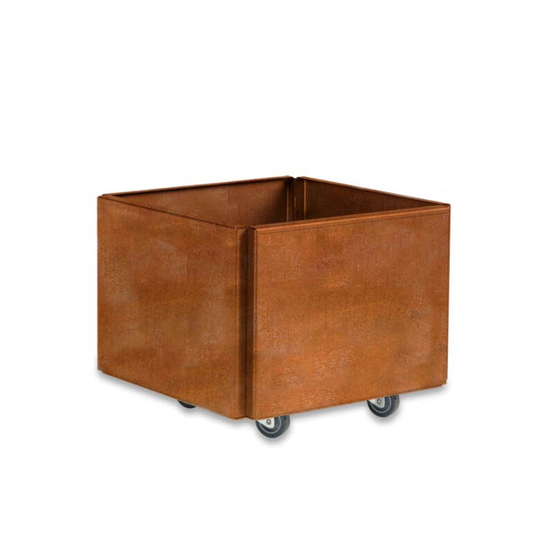 FREJA Plantekasse på hjul 40 x 40 x 27 - Rustjern Uden sneglekant FREJA Plantekasse på hjul 40 x 40 x 27 - Rustjern Uden sneglekant
