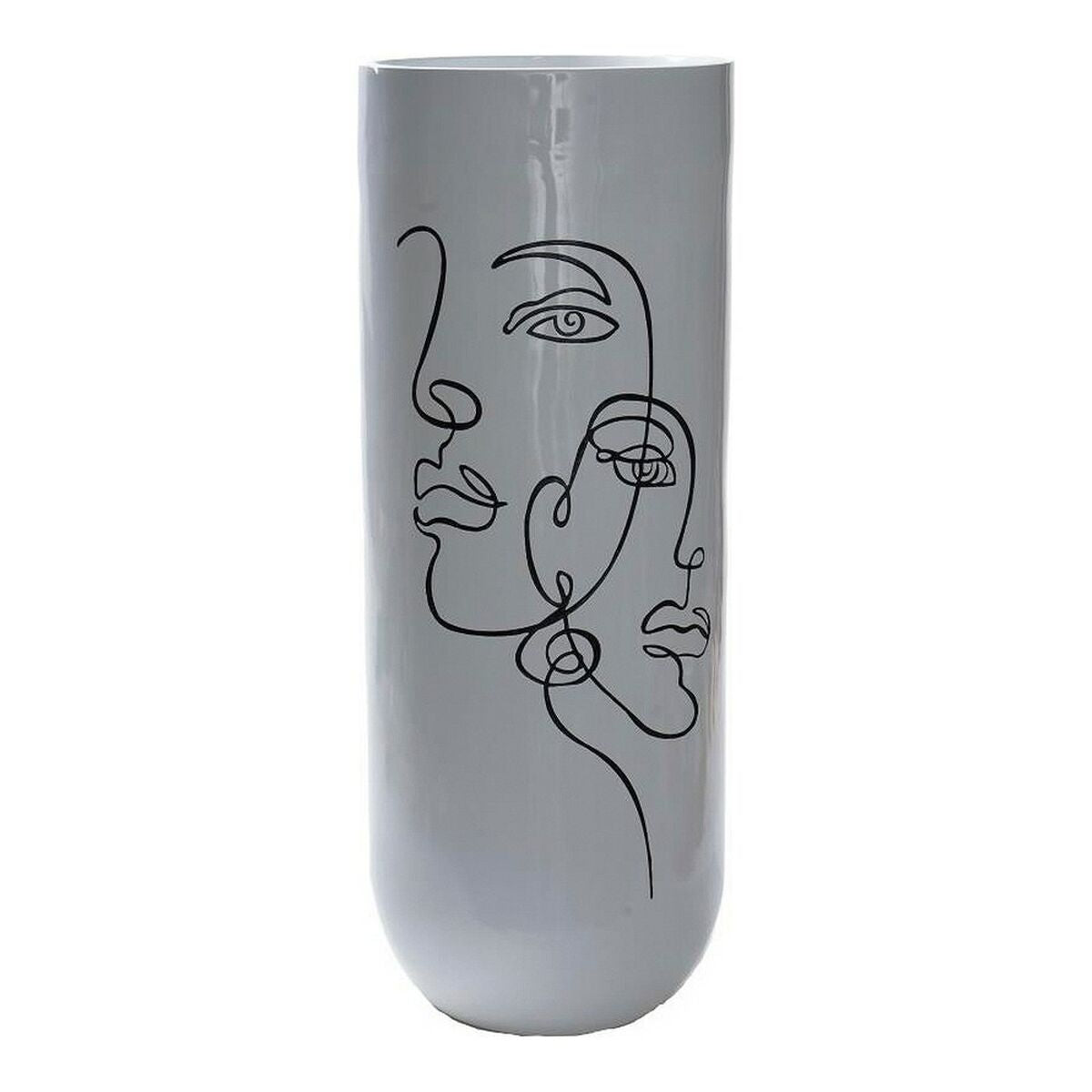 Facies - Hvid Vase med Abstrakte Ansigter 35 x 35 x 90 cm Facies - Hvid Vase med Abstrakte Ansigter 35 x 35 x 90 cm