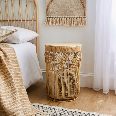 Faux Rattan Large Storage Basket Natural