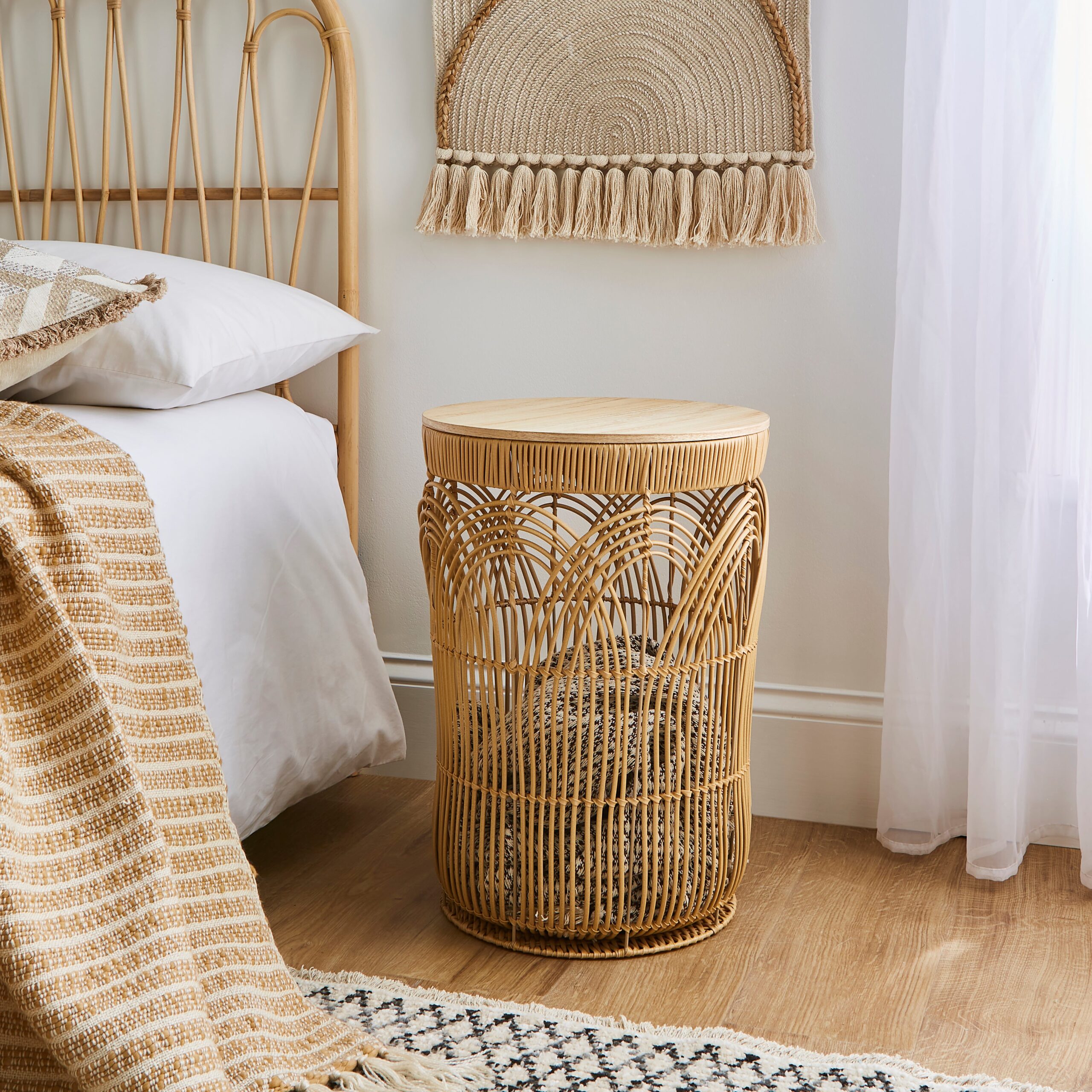 Faux Rattan Large Storage Basket Natural Faux Rattan Large Storage Basket Natural