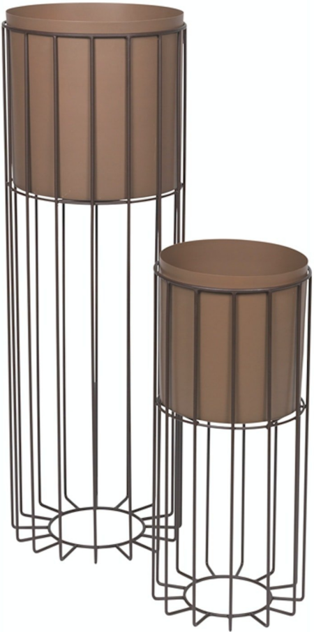 Fenja, Stander med vase, brun, H25x80 cm, jern