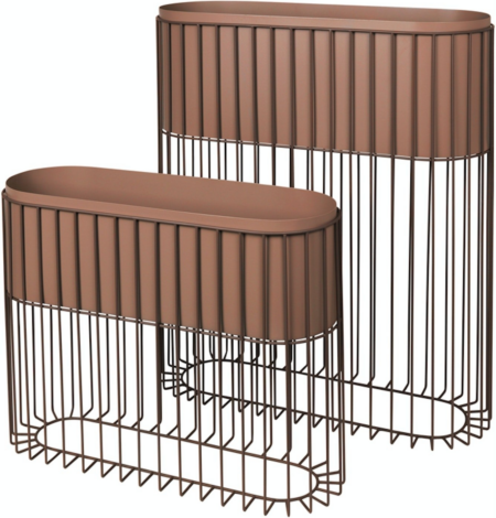 Fenja, Stander med vase, brun, H80x26,5x72 cm, jern