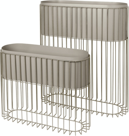 Fenja, Stander med vase, grå, H80x26,5x72 cm, jern
