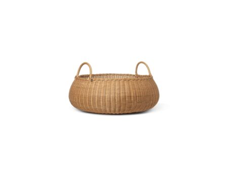 Ferm Living - Braided Basket - Low - Kurv - Natural - Ø: 60 x H: 32 cm