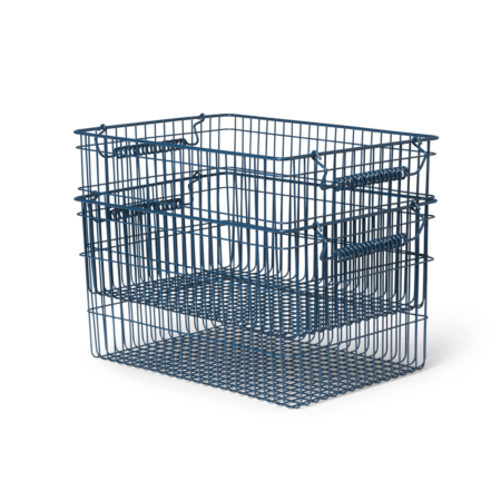 Ferm Living Cala stabelbar kurv 2-pak Dark blue
