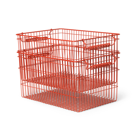 Ferm Living Cala stabelbar kurv 2-pak Poppy red