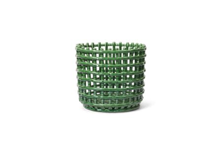 Ferm Living - Ceramic Basket - Kurv - Large - Emerald Green - Ø23,5 x H21 cm