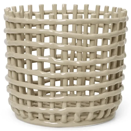 Ferm Living, Ceramic Basket - Large - Cashmere