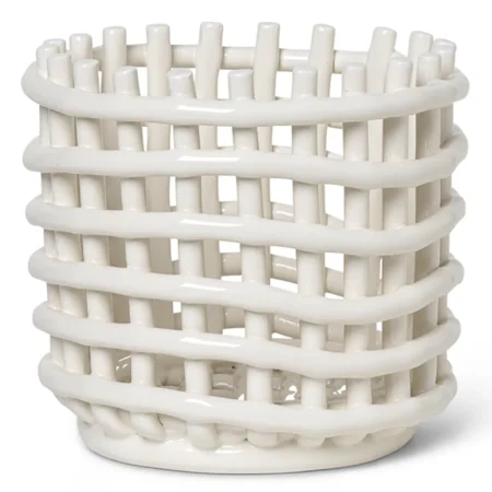 Ferm Living, Ceramic Basket - Small - Off-white