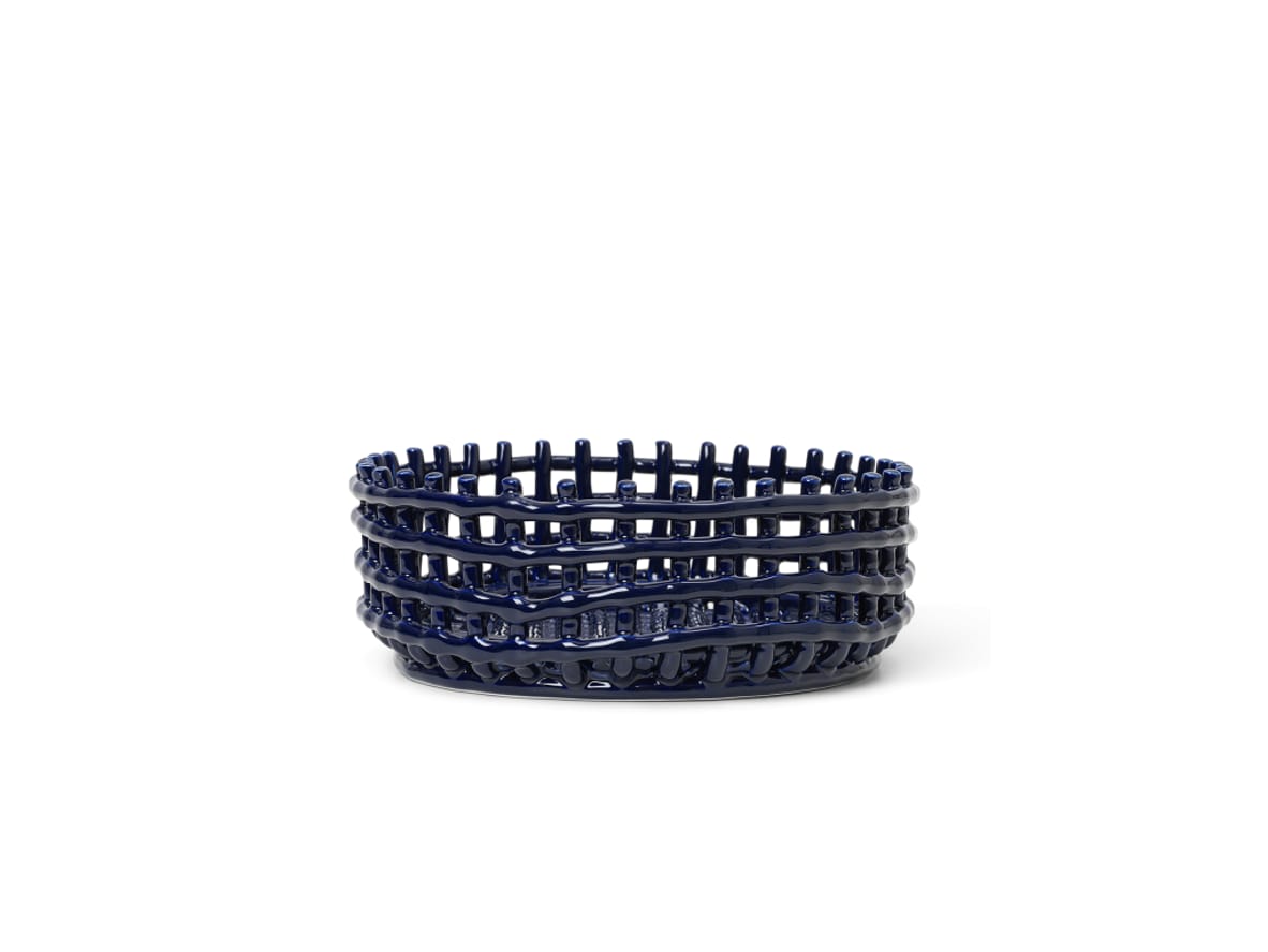 Ferm Living - Ceramic Centrepiece - Krukke - Blue - Ø29 x H10 cm Ferm Living - Ceramic Centrepiece - Krukke - Blue - Ø29 x H10 cm