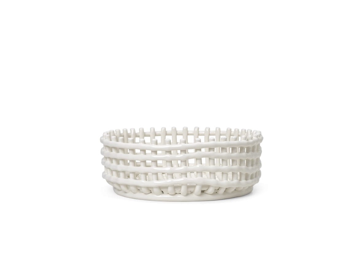 Ferm Living - Ceramic Centrepiece - Krukke - Off-White - Ø29 x H10 cm Ferm Living - Ceramic Centrepiece - Krukke - Off-White - Ø29 x H10 cm