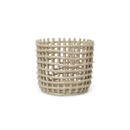 Ferm Living Ceramic basket, large - Cashmere