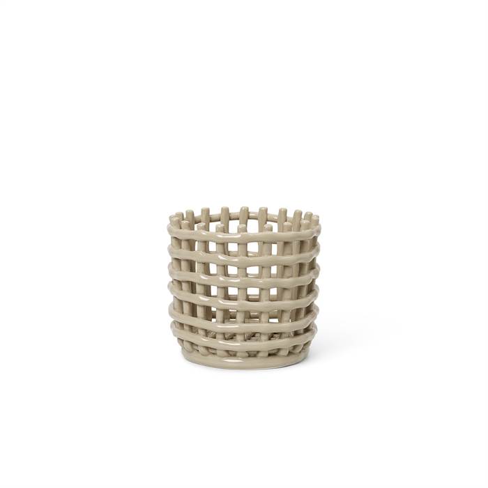 Ferm Living Ceramic basket, small - Cashmere Ferm Living Ceramic basket, small - Cashmere
