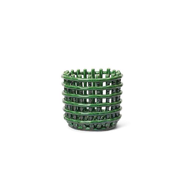 Ferm Living Ceramic basket, small - Emerald green Ferm Living Ceramic basket, small - Emerald green