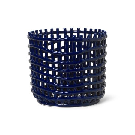 Ferm Living Ceramic flettet kurv Ø23,5 cm Blå