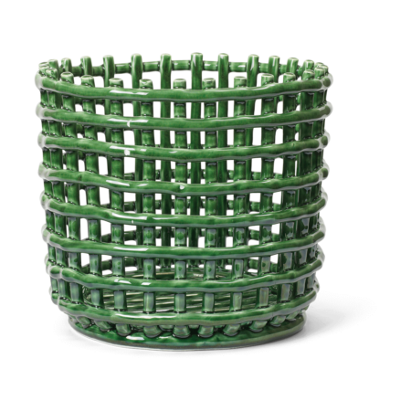 Ferm Living Ceramic flettet kurv Ø23,5 cm Emerald Green