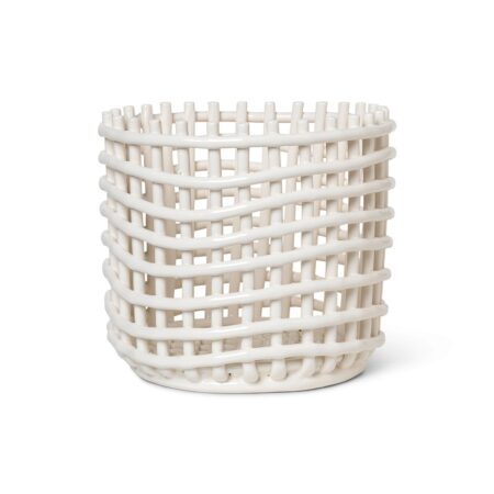 Ferm Living Ceramic flettet kurv Ø23,5 cm Offwhite