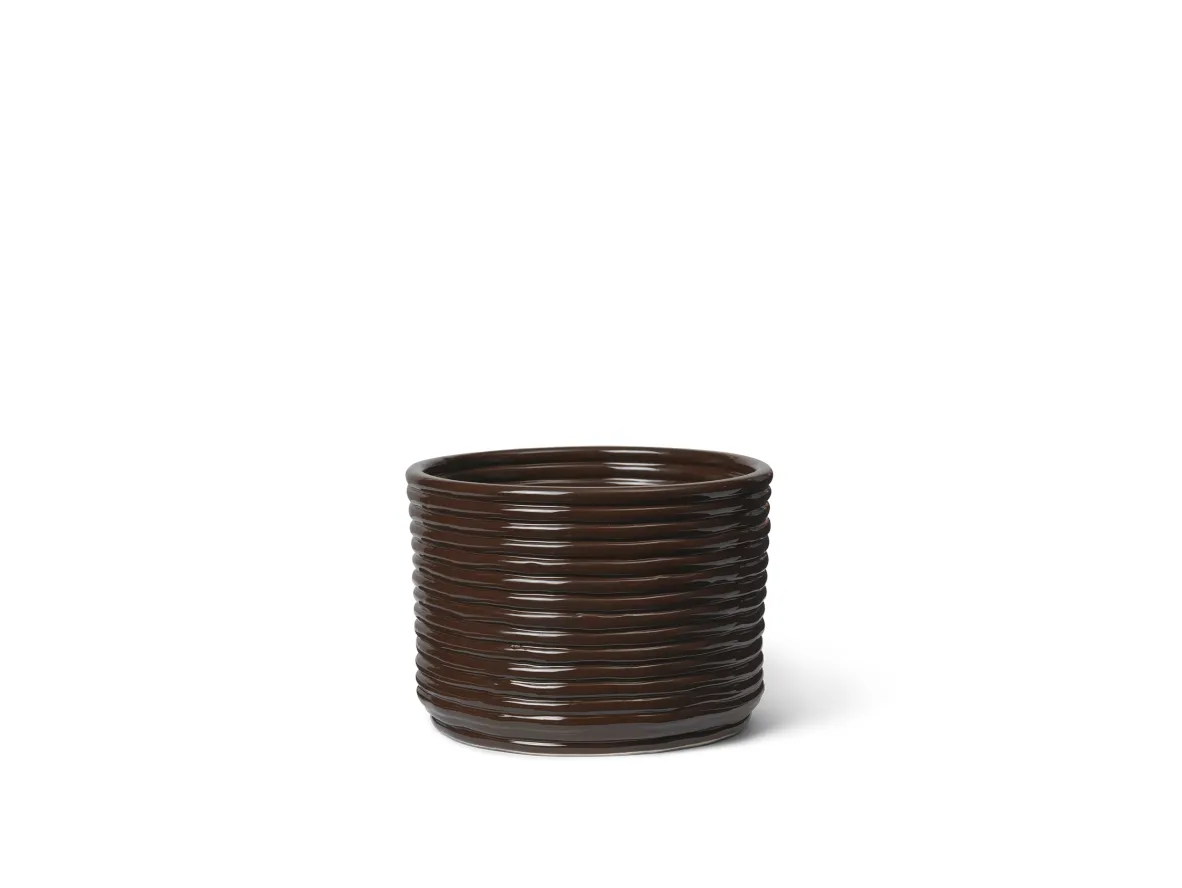 Ferm Living - Corduroy Pot - Urtepotte - Carob Brown - Ø: 20 x H: 15 cm Ferm Living - Corduroy Pot - Urtepotte - Carob Brown - Ø: 20 x H: 15 cm
