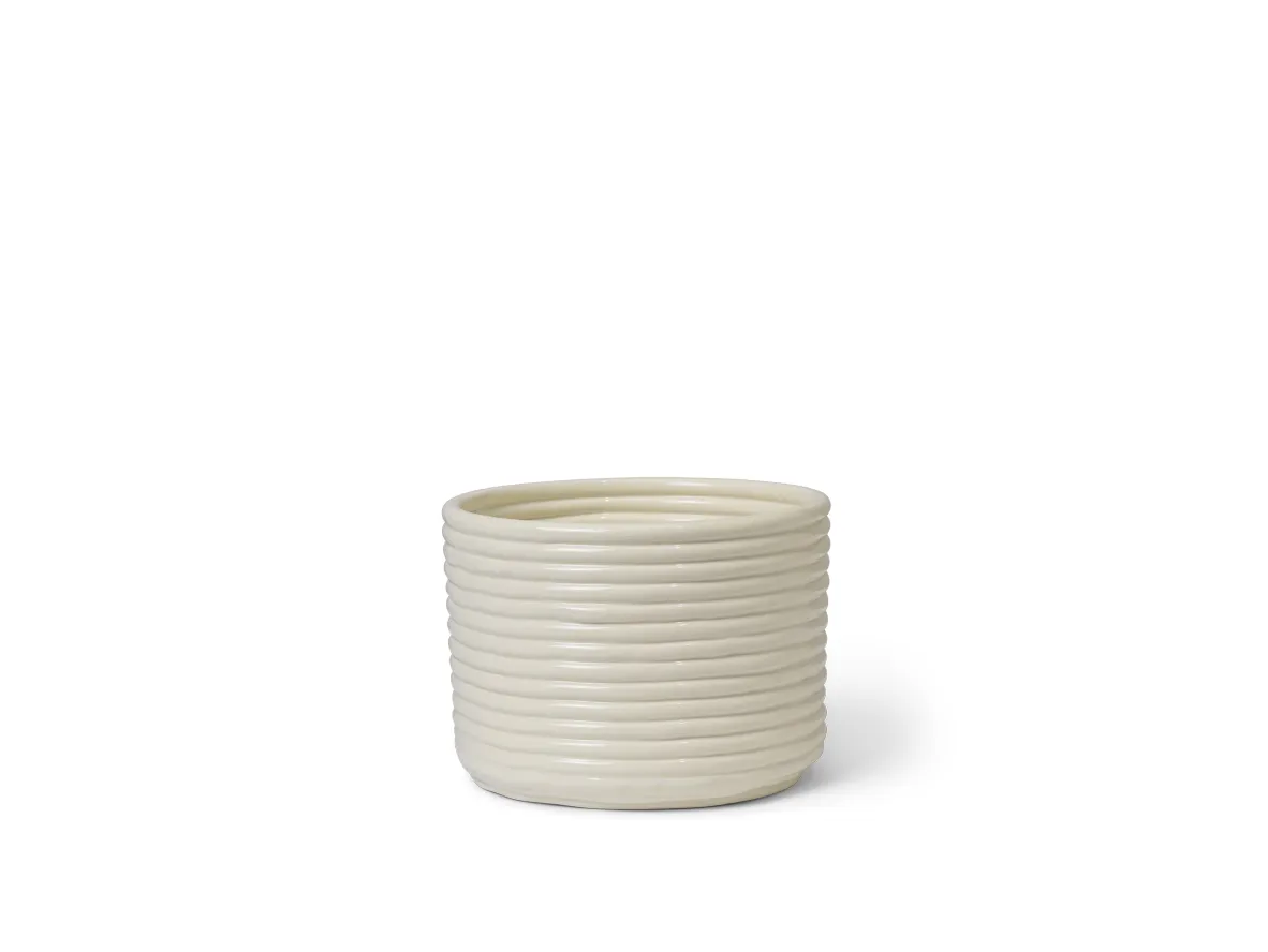 Ferm Living - Corduroy Pot - Urtepotte - Off-white - Ø: 20 x H: 15 cm Ferm Living - Corduroy Pot - Urtepotte - Off-white - Ø: 20 x H: 15 cm