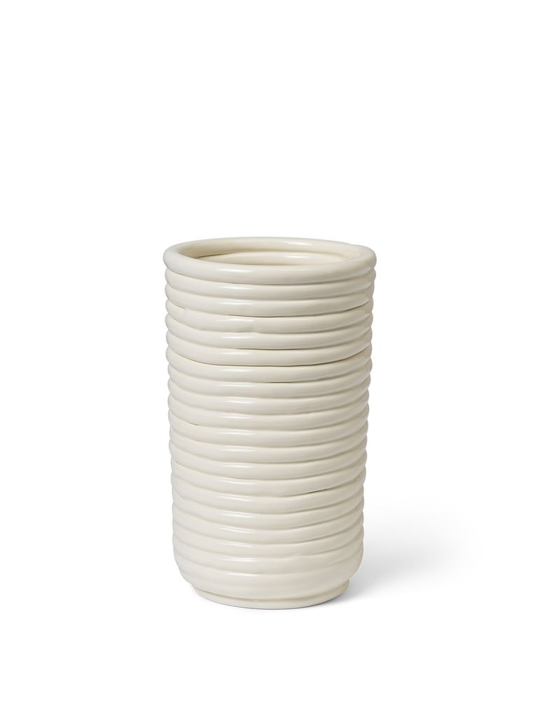 Ferm Living Corduroy Vase H: 21 cm - Off-White Ferm Living Corduroy Vase H: 21 cm - Off-White
