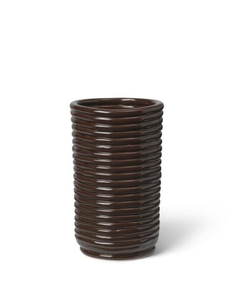 Ferm Living Corduroy Vase H: 21 m - Carob Brown