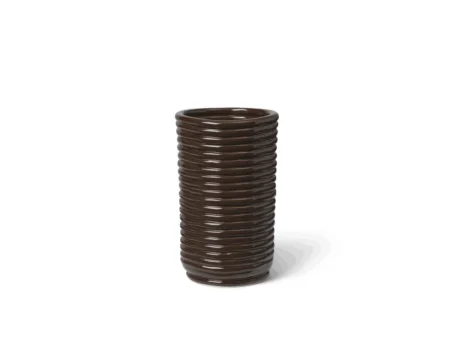 Ferm Living - Corduroy Vase - Vase - Carob Brown - Ø: 12 x H: 21 cm