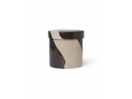 Ferm Living - Inlay Container - Krukke - Large - Sand/Black - Ø14,5 x H14 cm