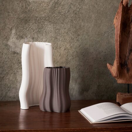 Ferm Living - Moire Vase - H20 - grå - H20 cm