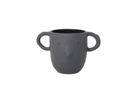 Ferm Living - Mus Plant Pot - Urtepotte - Dark Grey - W16 x H9 x D9 cm (Small)