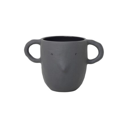 Ferm Living - Mus Plant Pot - Urtepotte - Dark Grey - W16 x H9 x D9 cm (Small)