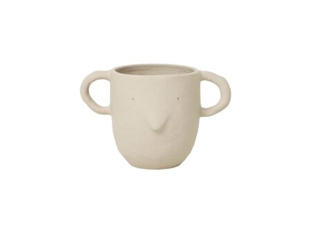 Ferm Living - Mus Plant Pot - Urtepotte - Sand - W16 x H9 x D9 cm (Small)