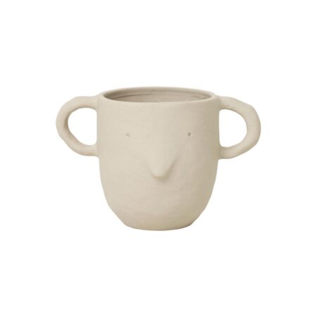 Ferm Living - Mus Plant Pot - Urtepotte - Sand - W16 x H9 x D9 cm (Small)