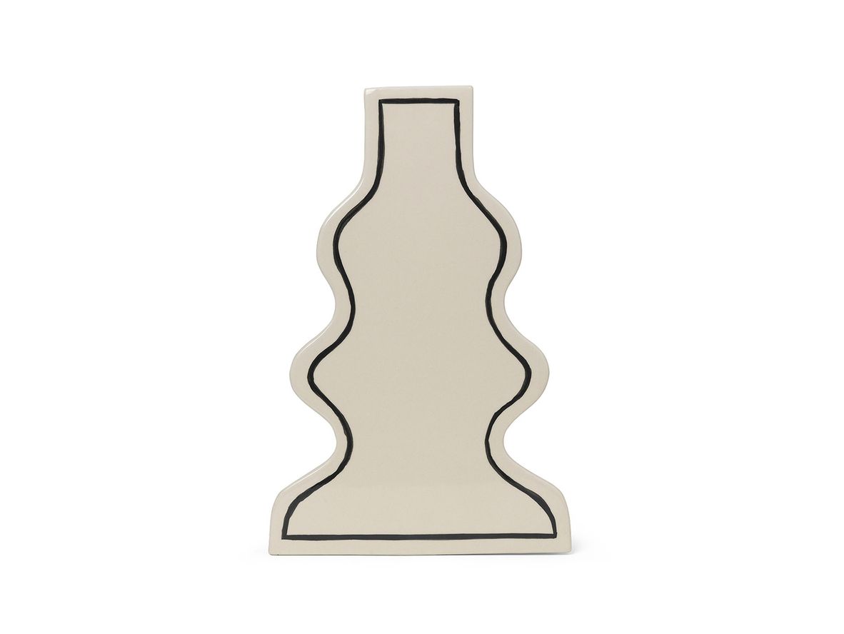 Ferm Living - Paste Vase - Vase - Curvy - Off-white - W12 x H35 x D9 cm Ferm Living - Paste Vase - Vase - Curvy - Off-white - W12 x H35 x D9 cm