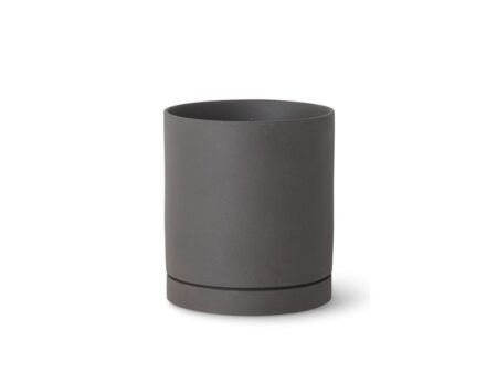 Ferm Living - Sekki Pot - Urtepotte - Charcoal Large - Ø: 15,5 - H: 17,5
