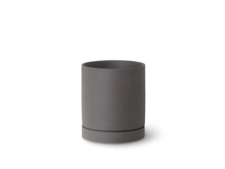 Ferm Living - Sekki Pot - Urtepotte - Charcoal Medium - Ø: 13,5 - H: 16