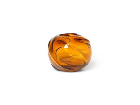 Ferm Living - Water Swirl Round Vase - Vase - Amber - Ø21 x H16 cm