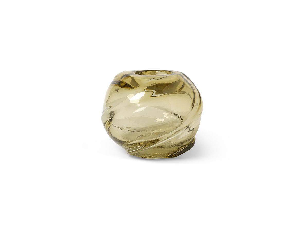 Ferm Living - Water Swirl Round Vase - Vase - Light Yellow - Ø21 x H16 cm Ferm Living - Water Swirl Round Vase - Vase - Light Yellow - Ø21 x H16 cm