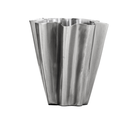 Flood vase, Børstet Sølvfinish - H13 cm
