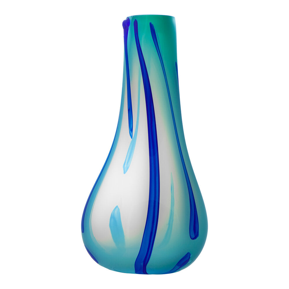 Flow vase, Light Blue/Stripes - H40 cm. Flow vase, Light Blue/Stripes - H40 cm.